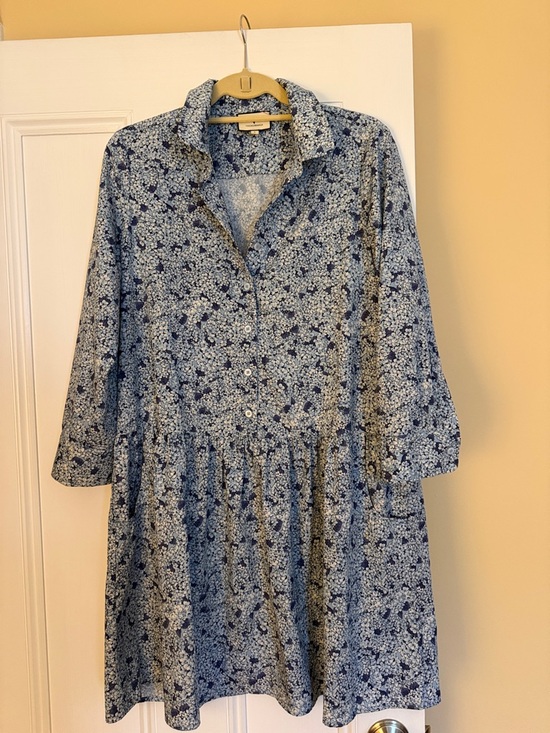 Tuckernuck Dresses & Skirts - Tuckernuck Blue Hydrangea Hayes Button-Front Shirt Dress
